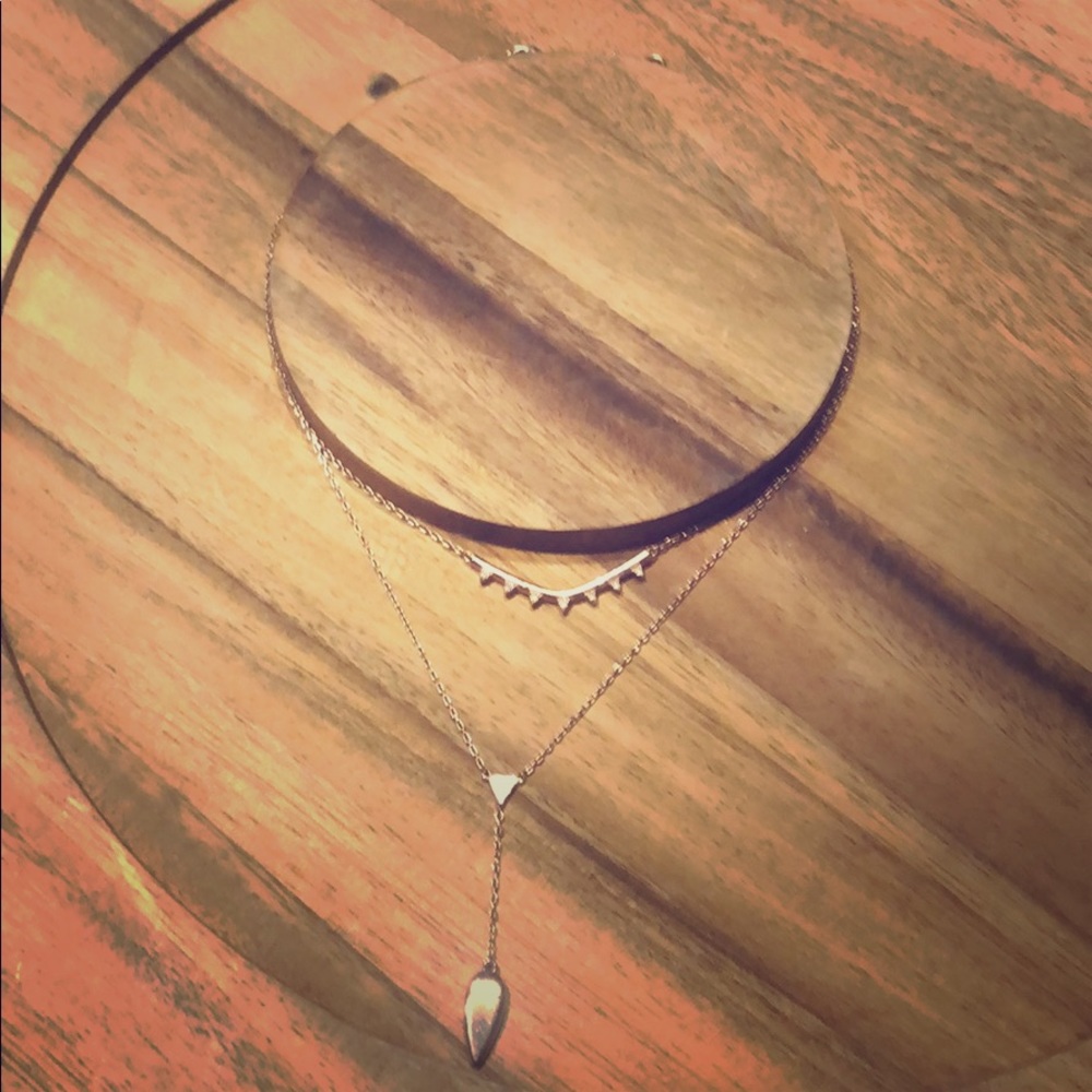 Rose gold double necklace